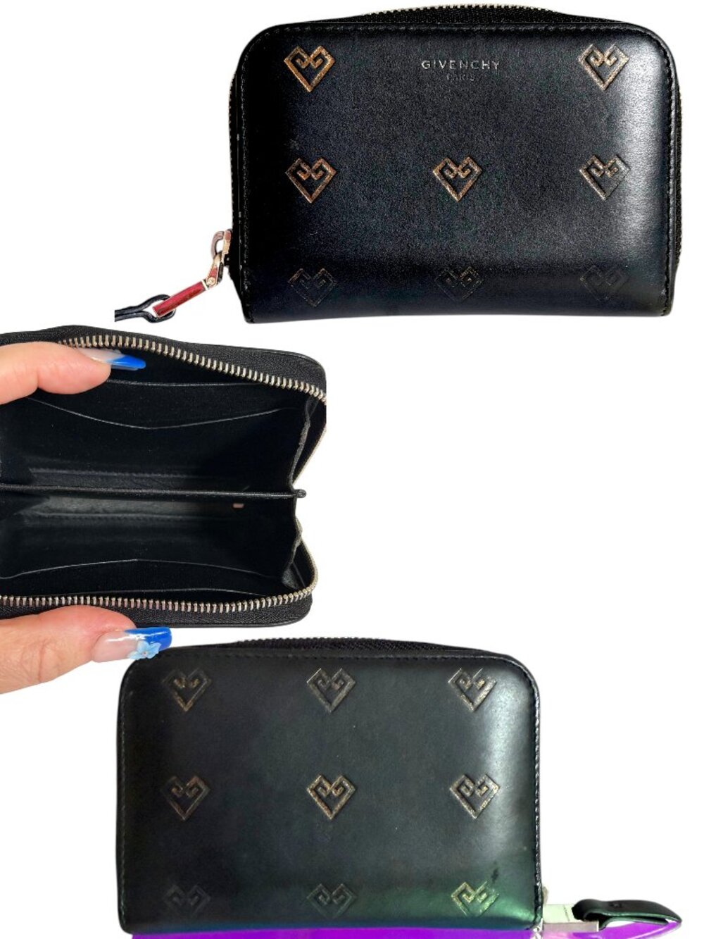 Y2K VINTAGE Givenchy Vintage 4G Monogram Leather Coin Case Wallet